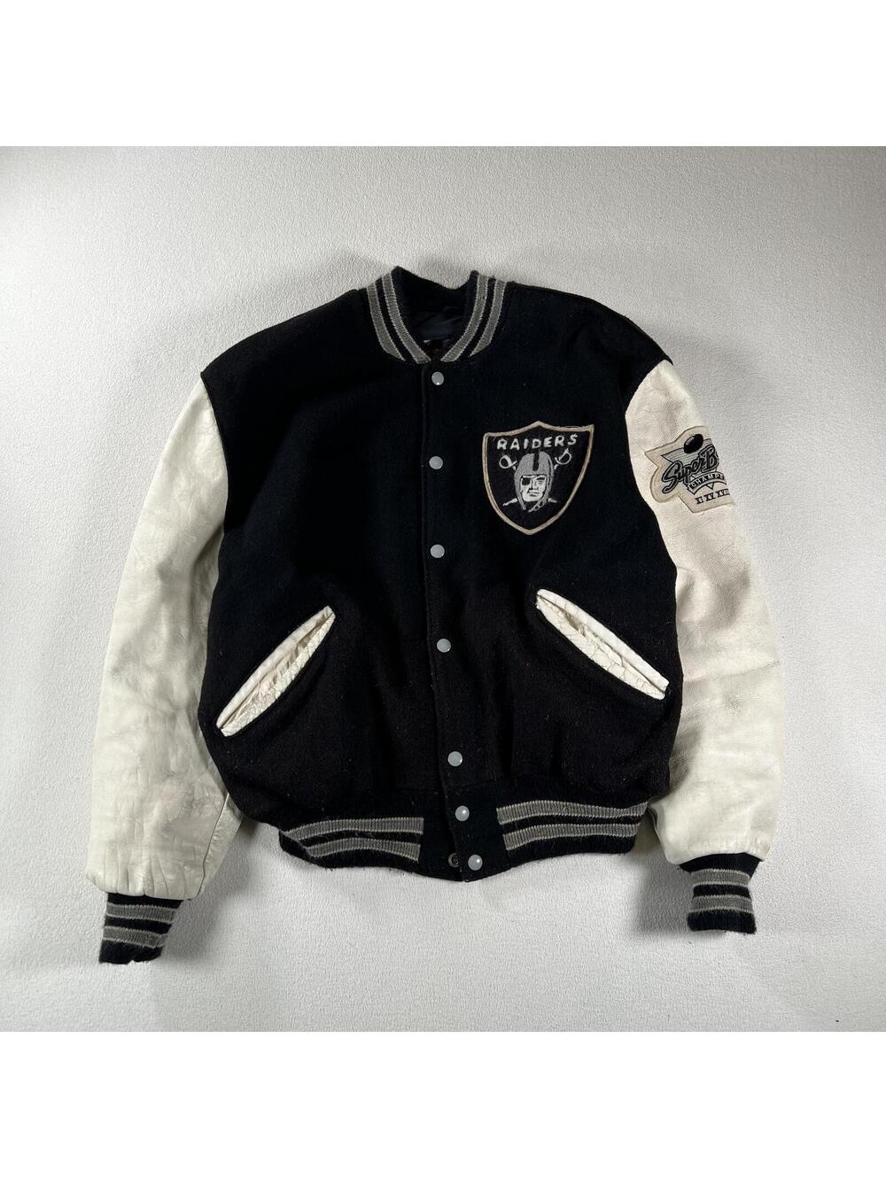 Vintage 90s Los Angeles Raiders NFL Delong Varsity Jacket